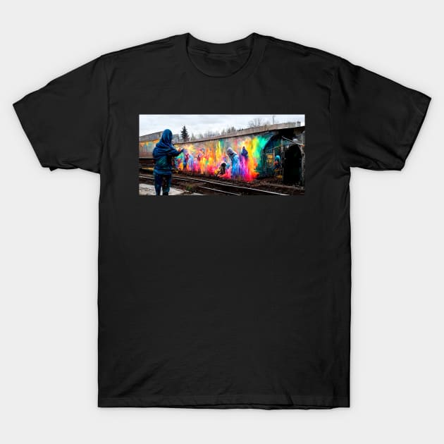 Graffiti Wall T-Shirt by Deias Designs